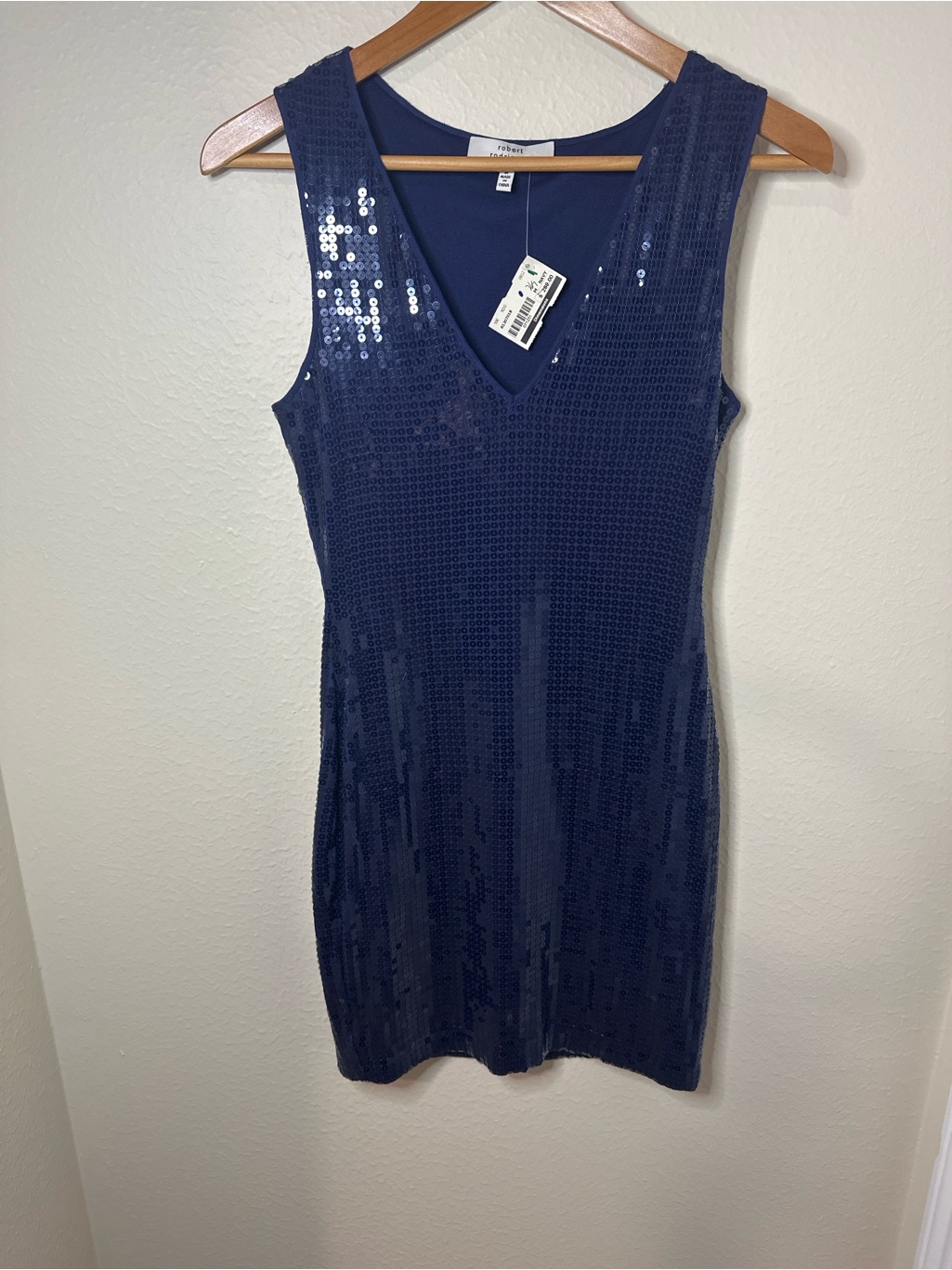 Nwt Robert Rodriguez Navy Sequin Sheath Cocktail Party Dress Size M $289 Msrp